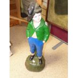 PAINTED STONE FIGURE OF A BOY