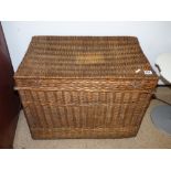 LARGE VINTAGE WICKER BASKET