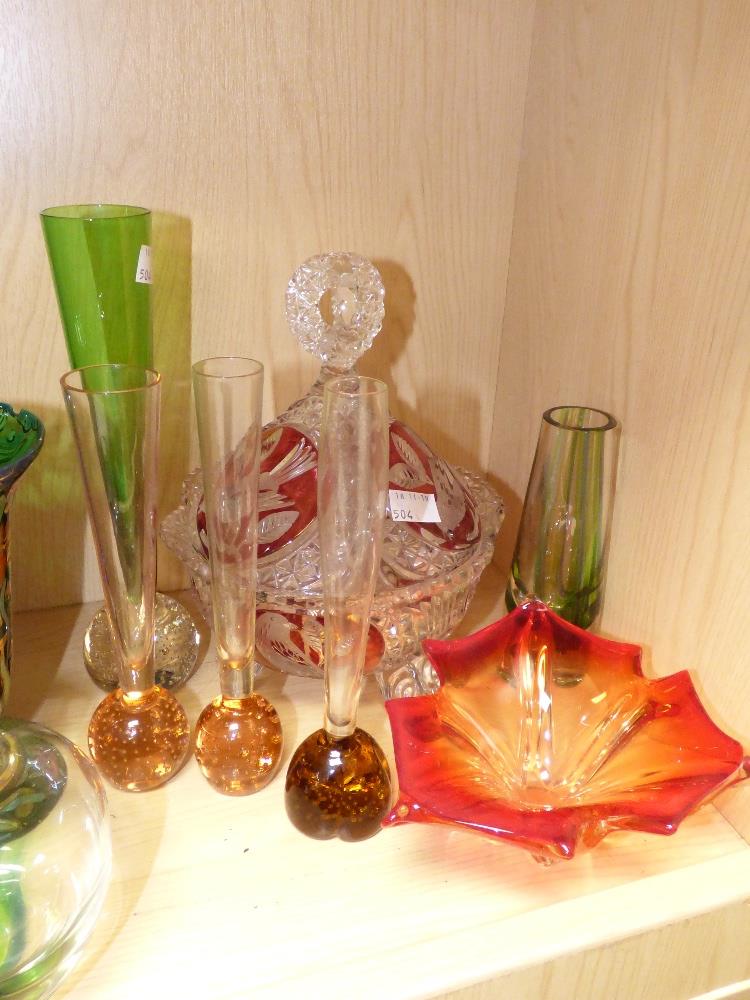 COLLECTION OF COLOURED GLASS ITEMS - Image 2 of 3