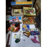 COLLECTION OF TIN PLATE VINTAGE TOYS INCLUDING CCCP SKI SLOPE ALL BOXED