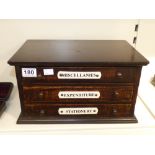 THREE DRAW WOODEN COLLECTORS CABINET