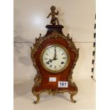 ITALIAN 20TH CENTURY MARQUETRY DECORATION MANTLE CLOCK 37 CMS