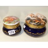 TWO KERAMOS LIDDED CERAMIC POTS FROM ITALY