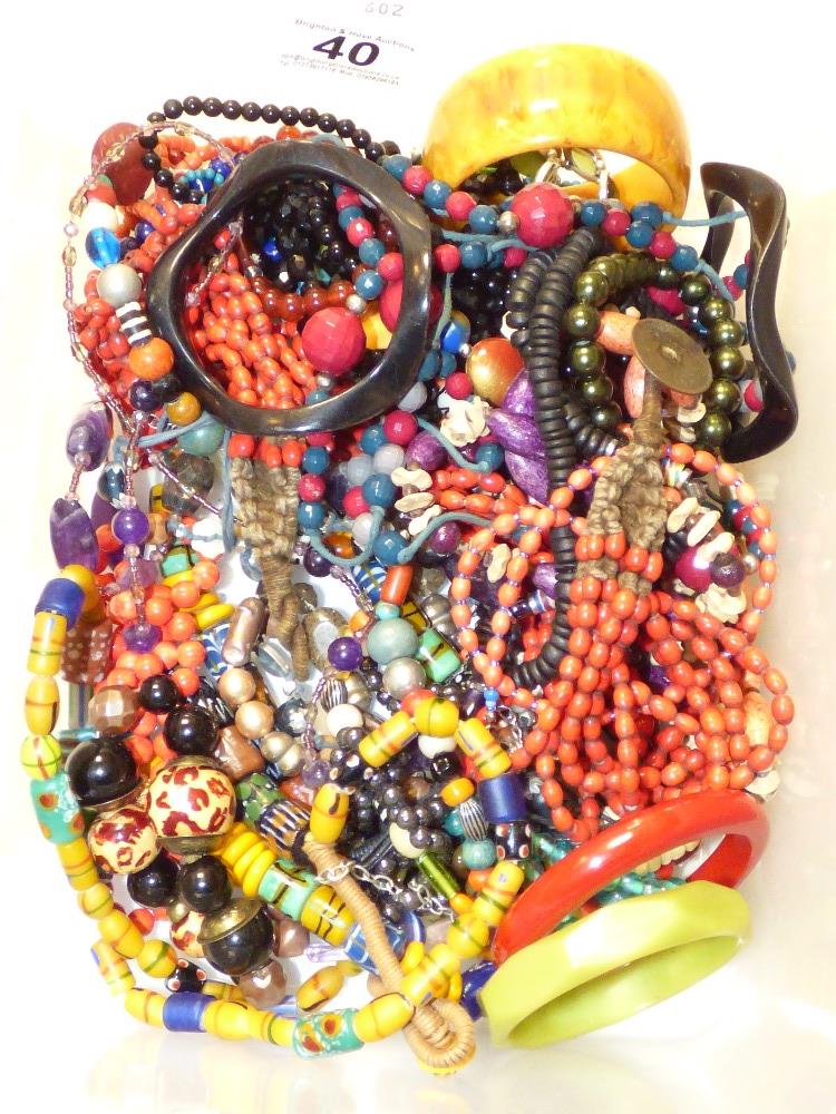 A QUANTITY OF NECKLACES AND BANGLES - Image 2 of 2