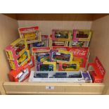 A LARGE QUANTITY OF BOXED MATCHBOX TOY CARS TOGETHER WITH CORGI MINIATURE VEHICLES AND RAF
