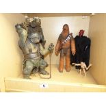 STAR WARS FIGURES, INCLUDING CHEWBACCA AND DARTH MAUL, ALSO INCLUDING MARVEL CHARACTERS