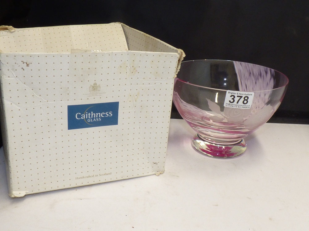 A CAITHNESS GLASS BOWL WITH ORIGINAL BOX