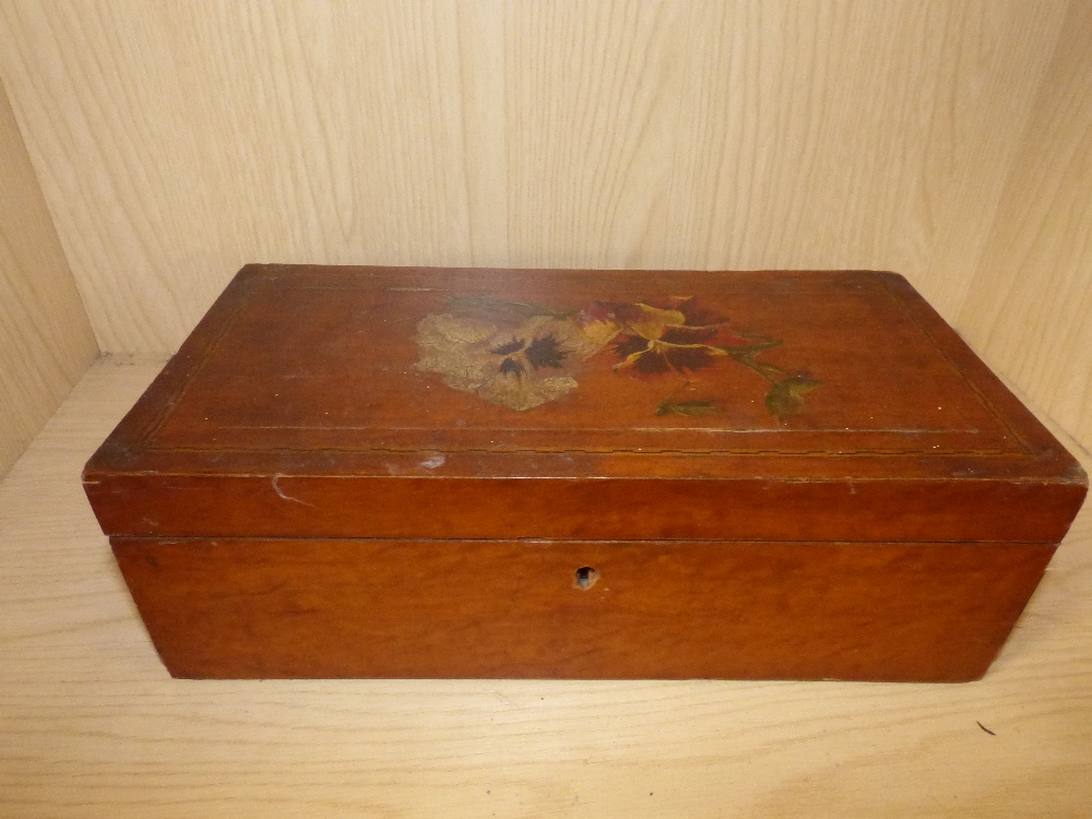 A YEW WOOD CIGARETTE BOX AND TWO OTHER BOXES - Image 2 of 4
