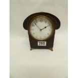 ARTS AND CRAFTS SMALL OAK MANTLE CLOCK 17CM