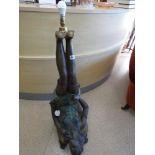 A LARGE BRONZE FEMALE FORM LAMPSTAND 106CM HIGH CONDITION REPORT: IN GOOD USED CONDITION WITH SOME