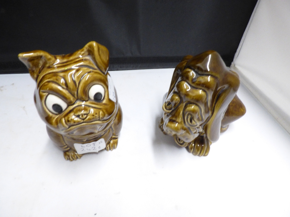 TWO BROWN GLAZED SYLVAC DOG MONEY BOXES - Image 2 of 3