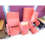 THREE VINTAGE CINEMA SEATS