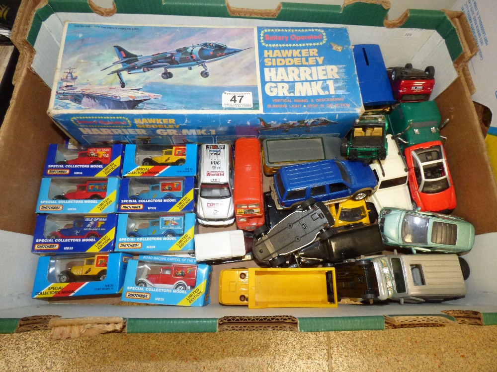 EIGHT MATCHBOX LIMITED EDITION BOXED VEHICLES AND OTHER TOYS INCLUDING A BOXED BATTERY OPERATED