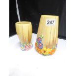 2 BIZARRE BY CLARICE CLIFF MY GARDEN VASES ( 20CM + 15CM )