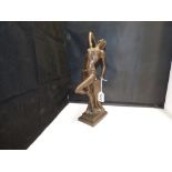 ART DECO BRONZE FIGURE OF A FEMALE DANCER, 42CM HIGH