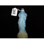 ART DECO MILKY GLASS FIGURE OF CHRIST. 15CM (UNMARKED)