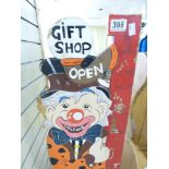 VINTAGE GIFT SHOP SIGN DEPICTING A CLOWN, 123CMS HIGH