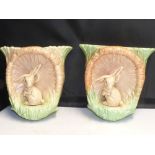 TWO SYLVAC BUNNY WALL POCKETS