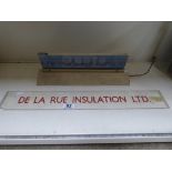 A VINTAGE SHOP COUNTER 'OMOTO' PENS AND PENCILS, LIGHT AND PERSPEX SIGN - DE LA RUE INSULATION LTD.