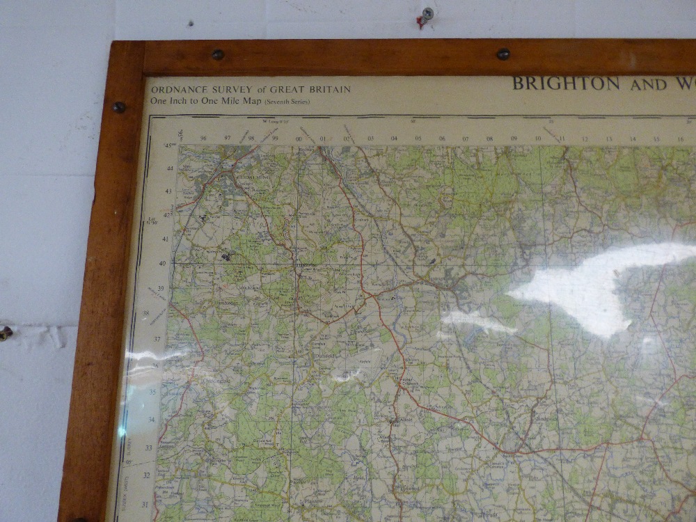 A 1960 BRIGHTON AND WORTHING ORDNANCE SURVEY MAP 1 INCH - 1 MILE (86CM X 70CM) - Image 9 of 10