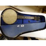 A VINTAGE FITZROY UKULELE BANJO IN ORIGINAL CASE