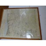 A 1960 BRIGHTON AND WORTHING ORDNANCE SURVEY MAP 1 INCH - 1 MILE (86CM X 70CM)