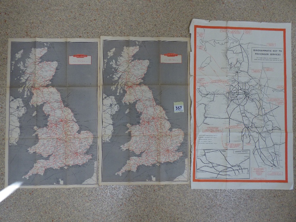 3 BRITISH RAILWAY MAPS OF UK AND DISTRICTS