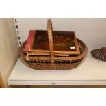 VINTAGE BASKET /WINE CARRIER /FRAMES AND BOOK ALBUM