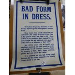 BAD FORM IN DRESS WW1 POSTER