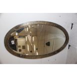 ARTS 'N' CRAFTS OVAL MIRROR A/F