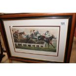 SIGNED PRINT OF QUEEN MOTHERS CHAMPION CHASE CHELTENHAM