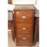 VINTAGE WOODEN 3 DRAWER FILING CABINET