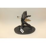 A BRONZE SCULTURE OF A GOLFER TAKING HIS SWING SIGNED B A ORMOND AND STAMPED 172/500