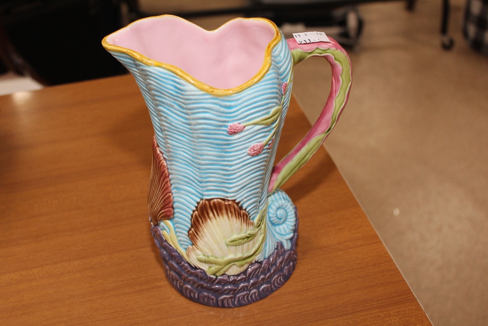 GERZ WEST GERMAN SOUP TUREEN WITH A MAJOLICA SHELL SHAPED JUG MARKED JJ AND A SMALL LIDDED POT - Image 4 of 9