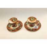 TWO EVERILL AND SONS EVESHAM CERAMIC TEACUP TRIO SET