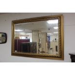 BEVELL EDGED GILDED MIRROR APPROX 106CM BY 76CM