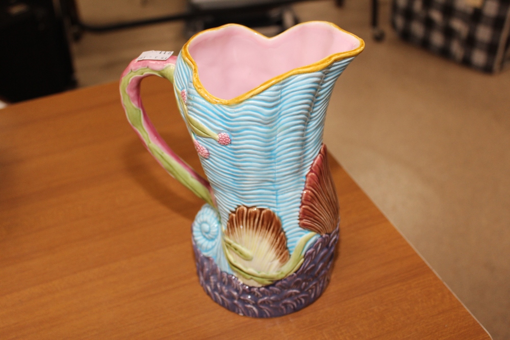 GERZ WEST GERMAN SOUP TUREEN WITH A MAJOLICA SHELL SHAPED JUG MARKED JJ AND A SMALL LIDDED POT - Image 5 of 9