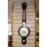 WEST GERMAN MAHOGANY BANJO BAROMETER