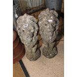 PAIR OF CONCRETE LIONS 56CMS