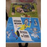 NORMAN WISDOM MOVIE POSTERS, JUST MY LUCK AND PRESS FOR TIME