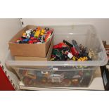 BOX OF PLAYWORN TOY CARS INCLUDING MATCHBOX AND BURAGO