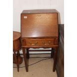 OAK BUREAU WITH OPEN CASE