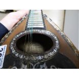 A MANDOLIN WITH MOTHER OF PEARL INLAY DECORATION A/F LUIGI GORRADOTTI