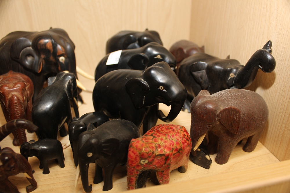 COLLECTION OF MAINLY EBONISED ELEPHANTS, SOME A/F - Image 3 of 4