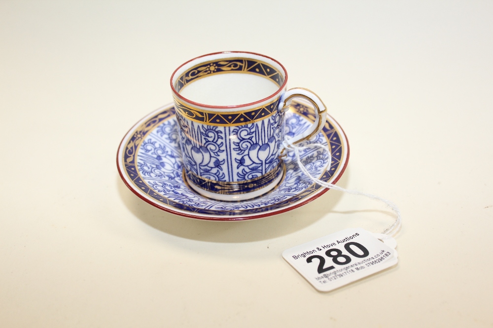 A ROYAL WORCESTER COFFEE CAN AND SAUCER DATES TO CIRCA 1912