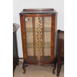 ART DECO WALNUT VENEER DISPLAY CABINET