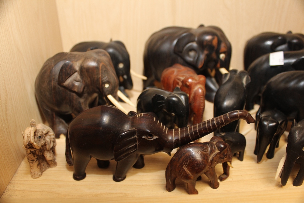 COLLECTION OF MAINLY EBONISED ELEPHANTS, SOME A/F - Image 2 of 4
