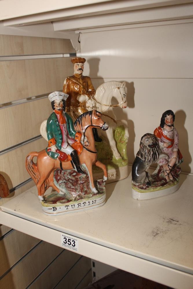 THREE STAFFORDSHIRE FIGURE FLAT BACKS