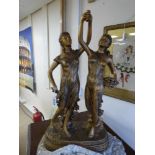 RESIN STATUE OF 2 LADIES