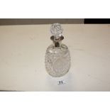 1930S SILVER COLLAR MAPPIN AND WEBB CUT GLASS DECANTER